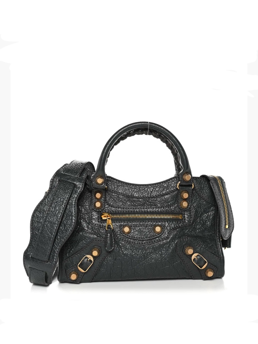 Balenciaga Agneau Giant 12 Gold Hardware Mini City Gris Fossile